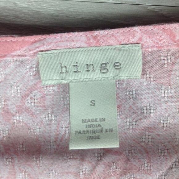 Hinge Pink Paisley Style Ruffle Hem Top - Picture 7 of 7